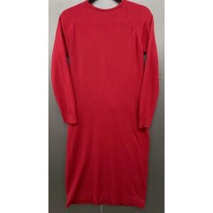 Vtg 50s 60s Talbott Taralan Sweater Dress L Red Christmas Old Money Quiet Luxury